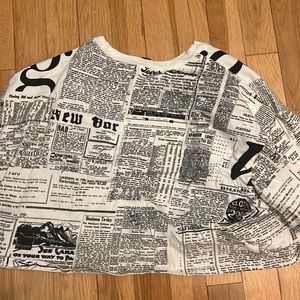 Cropped Newspaper Tee